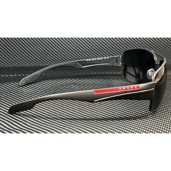 Prada Men's Matte Black Polarized Sunglasses - Picture 4 of 4